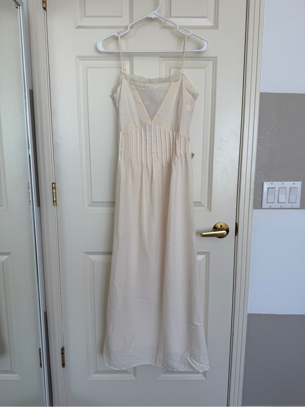 bohme Cream Lace-Trim Maxi Dress